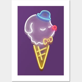 Neon Ice Cream Posters and Art